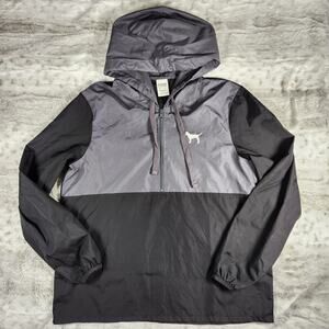 Victoria's Secret PINK Grey & Black Lightweight Anorak Windbreaker Jacket - XS/S